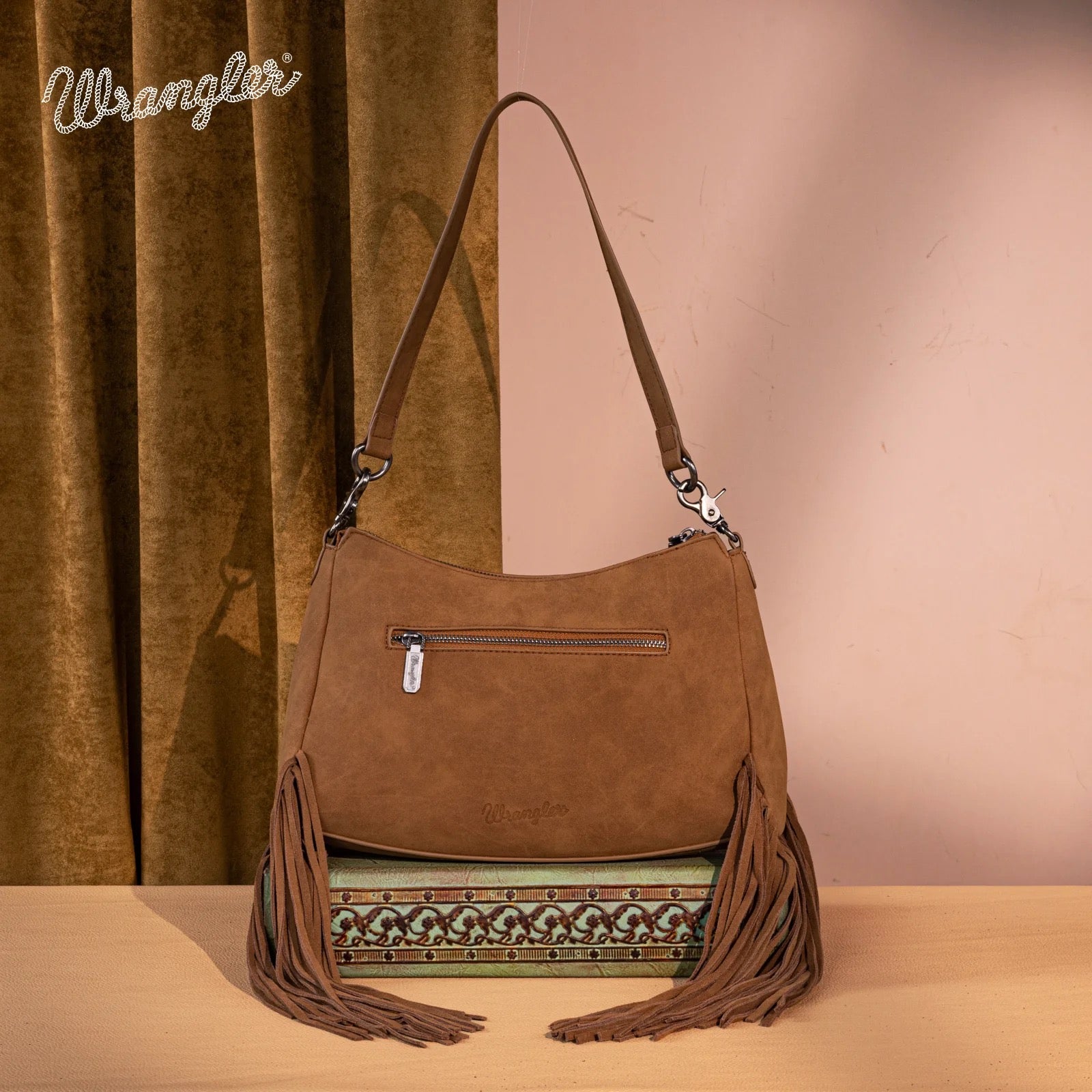Wrangler Fringe Buckle Hobo Bag/Crossbody Bag