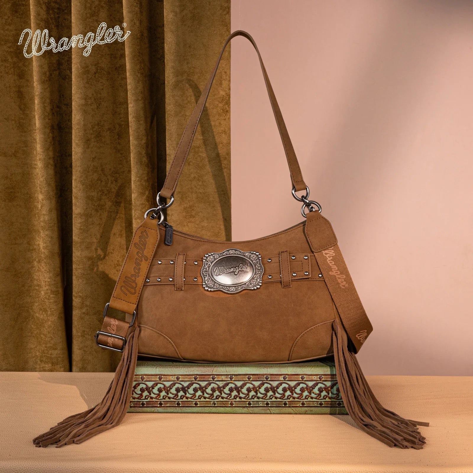 Wrangler Fringe Buckle Hobo Bag/Crossbody Bag