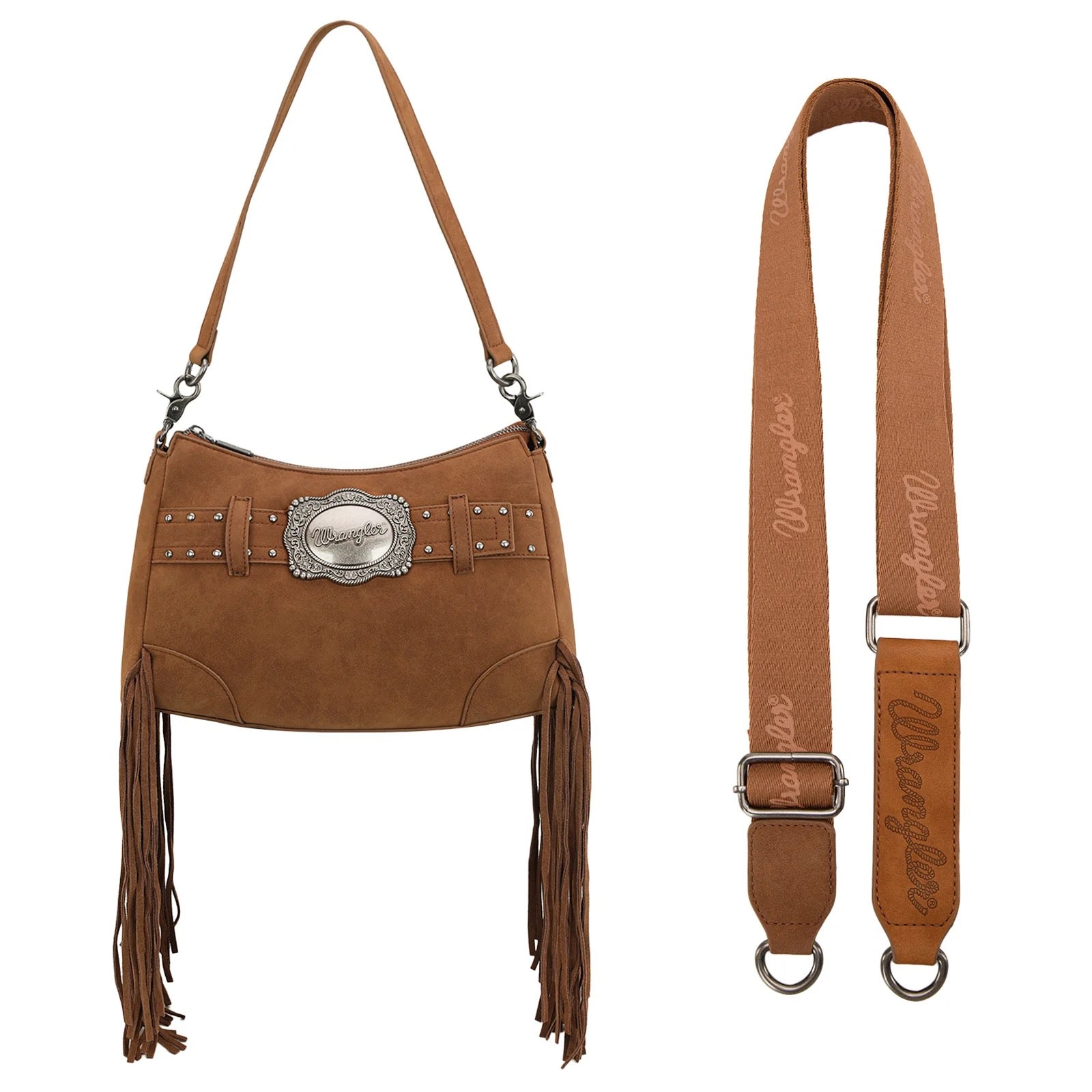 Wrangler Fringe Buckle Hobo Bag/Crossbody Bag