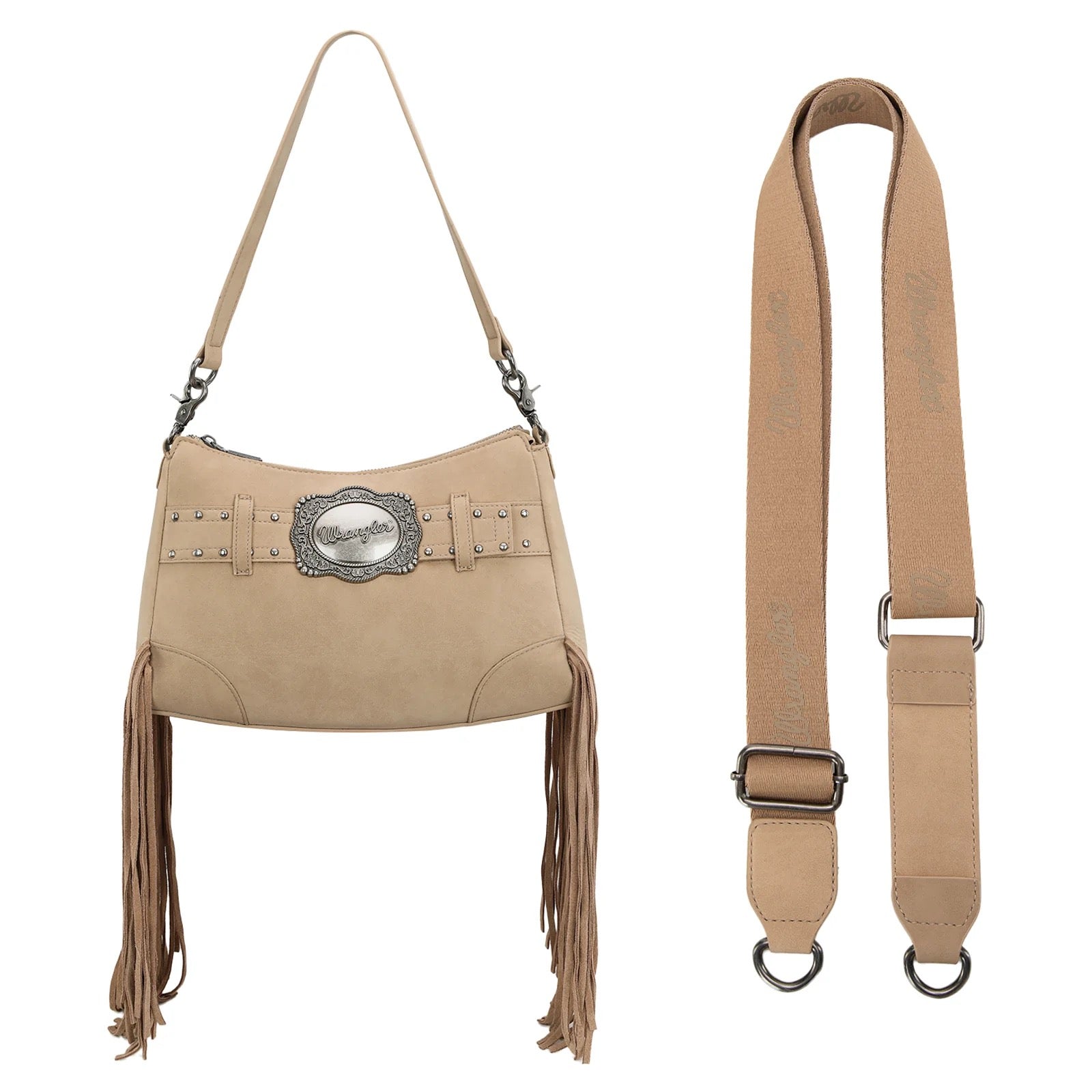 Wrangler Fringe Buckle Hobo Bag/Crossbody Bag