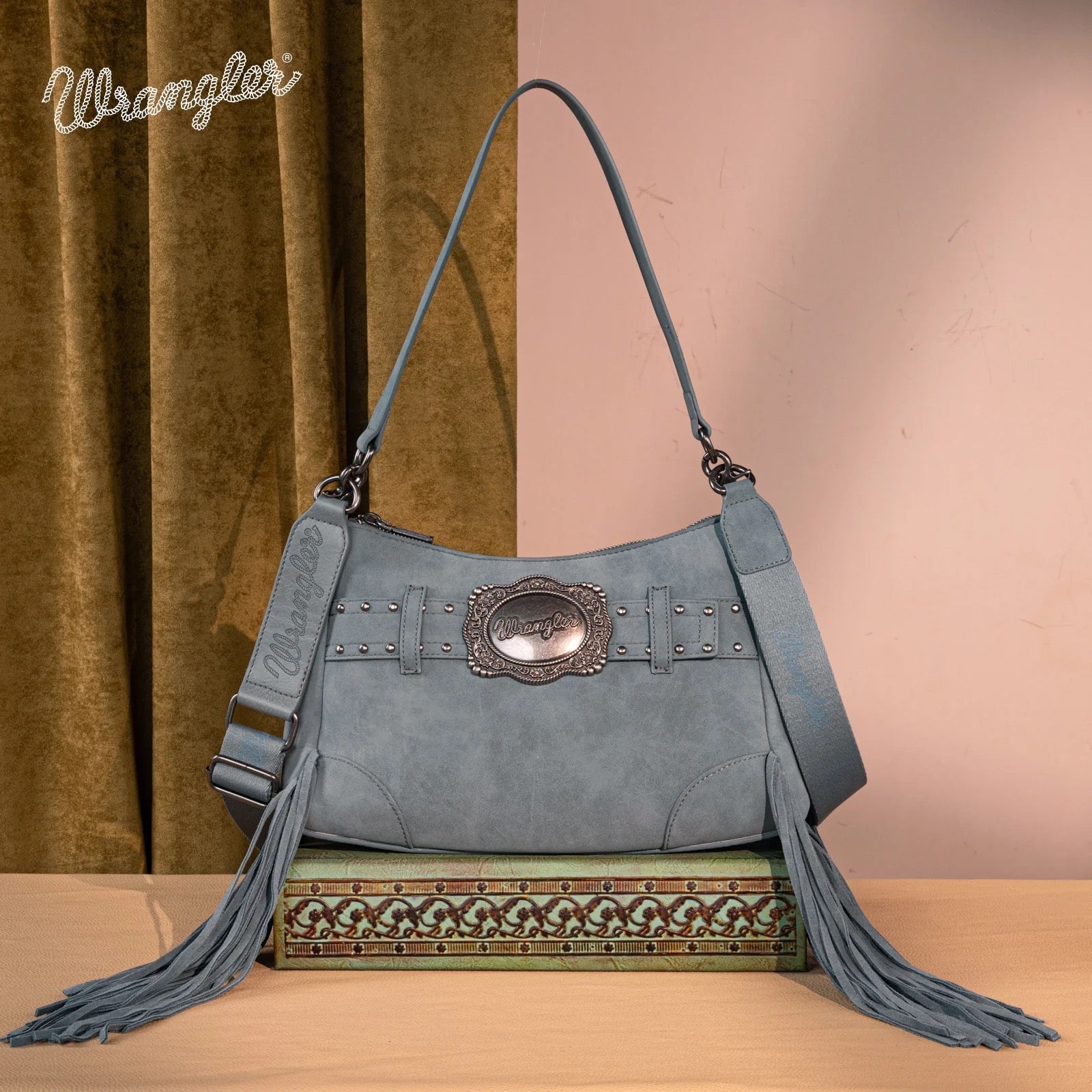 Wrangler Fringe Buckle Hobo Bag/Crossbody Bag