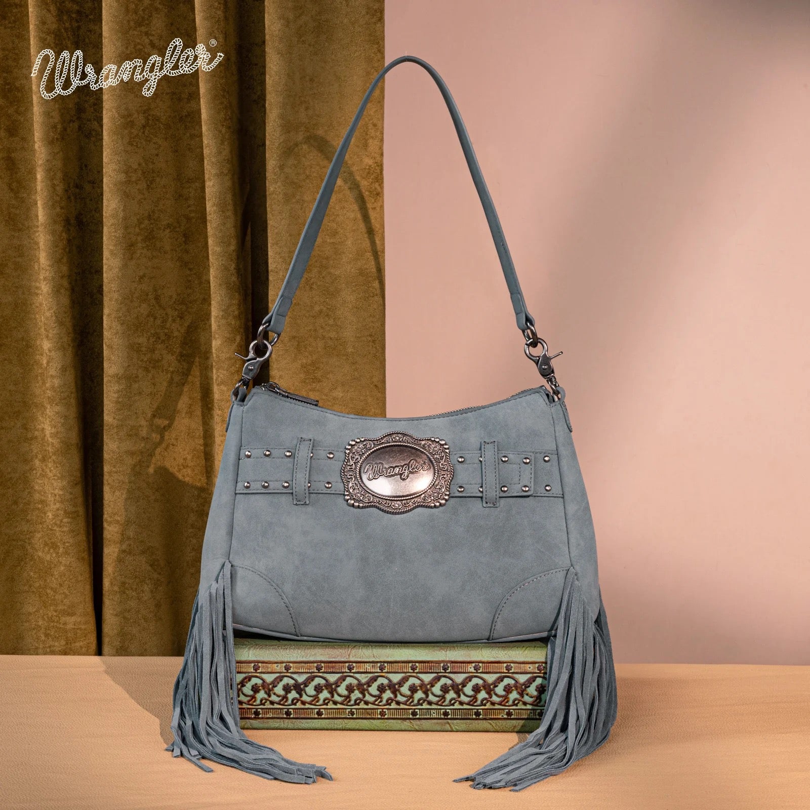 Wrangler Fringe Buckle Hobo Bag/Crossbody Bag