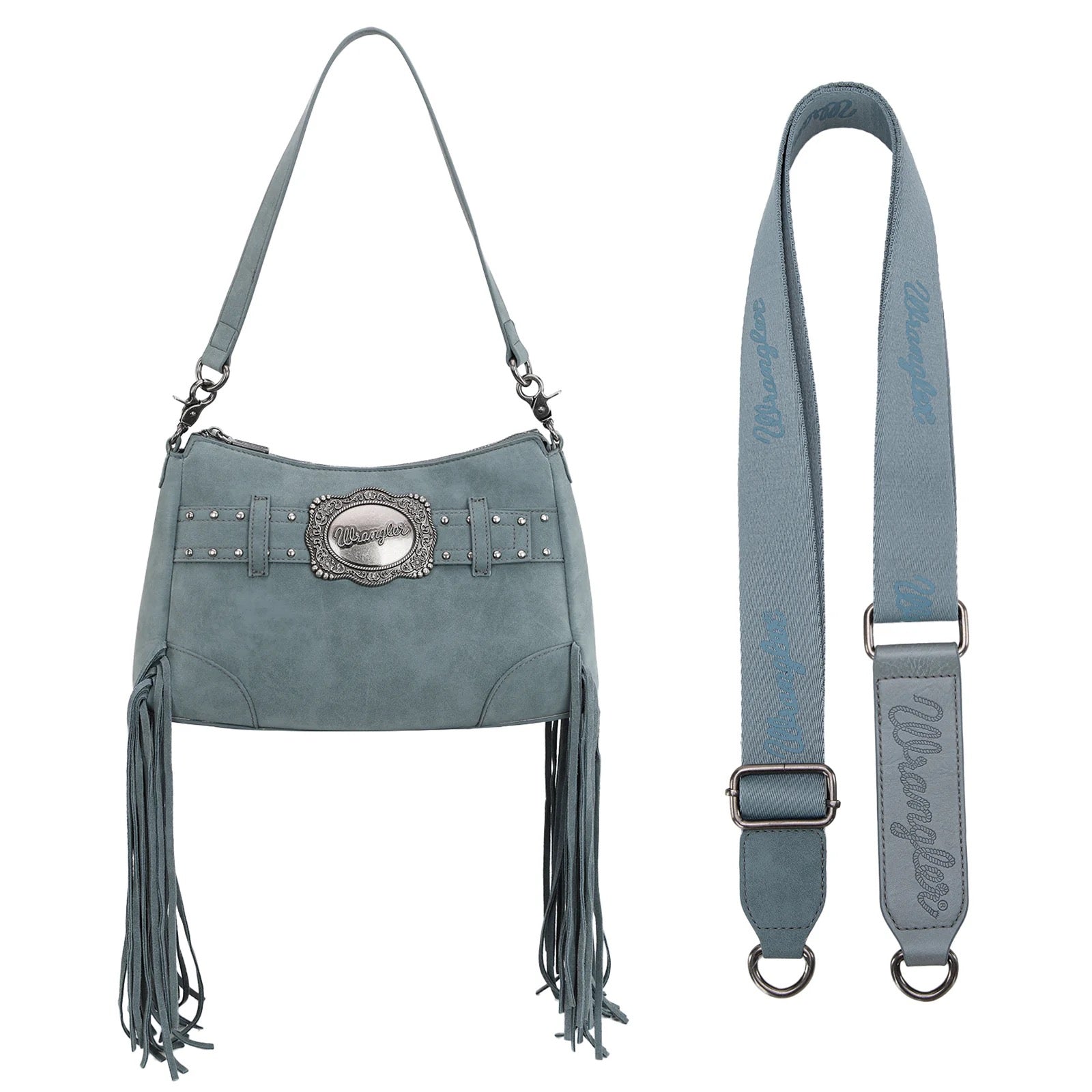 Wrangler Fringe Buckle Hobo Bag/Crossbody Bag