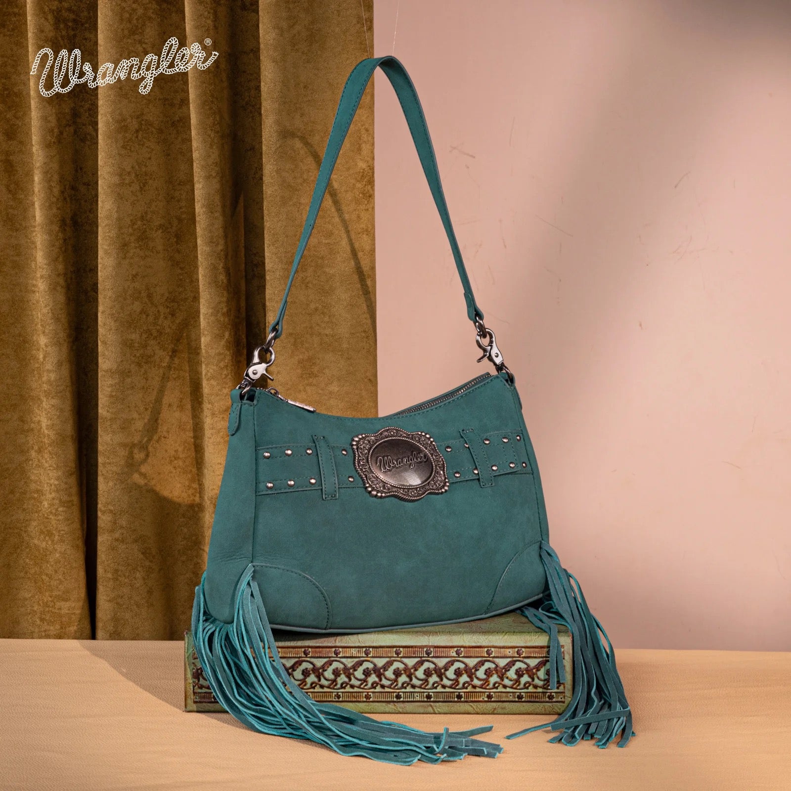 Wrangler Fringe Buckle Hobo Bag/Crossbody Bag