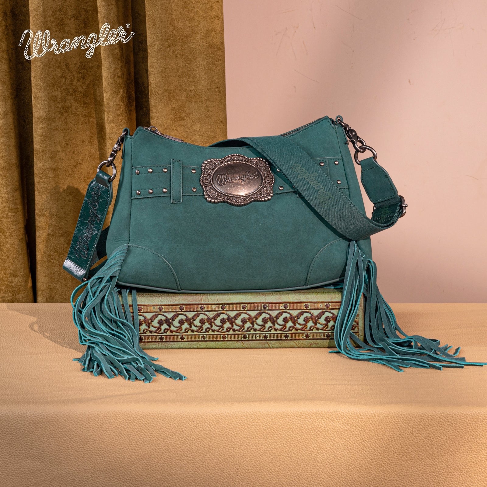 Wrangler Fringe Buckle Hobo Bag/Crossbody Bag