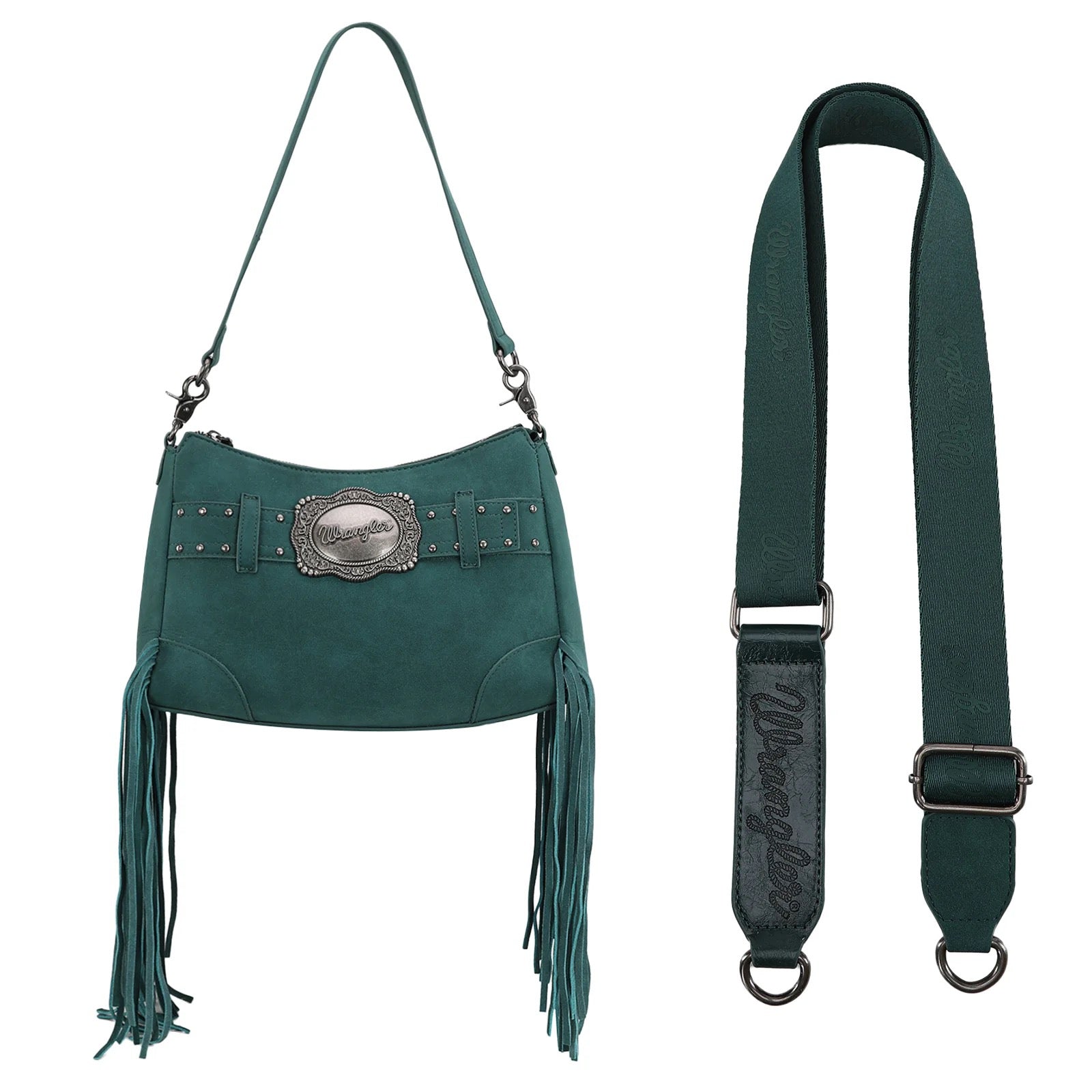 Wrangler Fringe Buckle Hobo Bag/Crossbody Bag