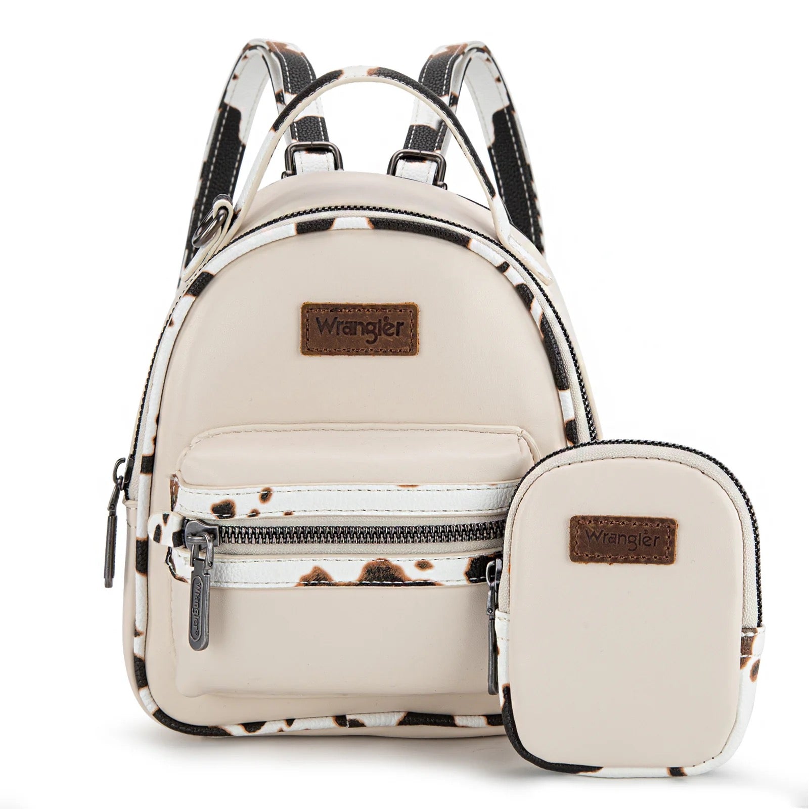 cow print mini backpack Wrangler Cowboy Print Backpack with Coin Pouch Tan Size One Size
