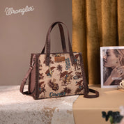 Wrangler Vintage Retro Cowboy Cool Print Concealed Carry Satchel/Crossbody