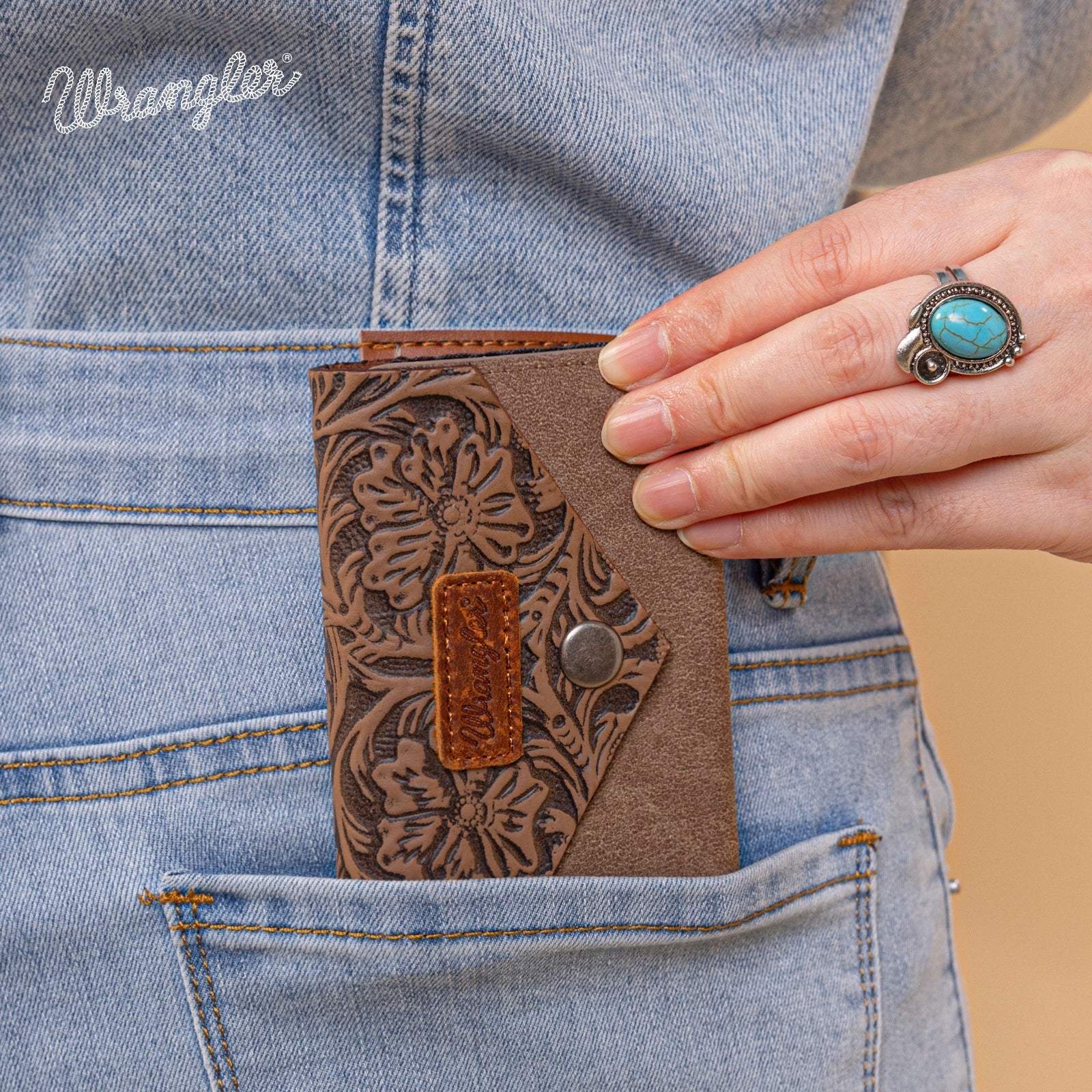 Wrangler Floral Tooled Card Holder