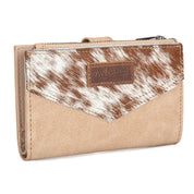 Wrangler Genuine Hair-On Cowhide Card Holder Bi-Fold Wallet
