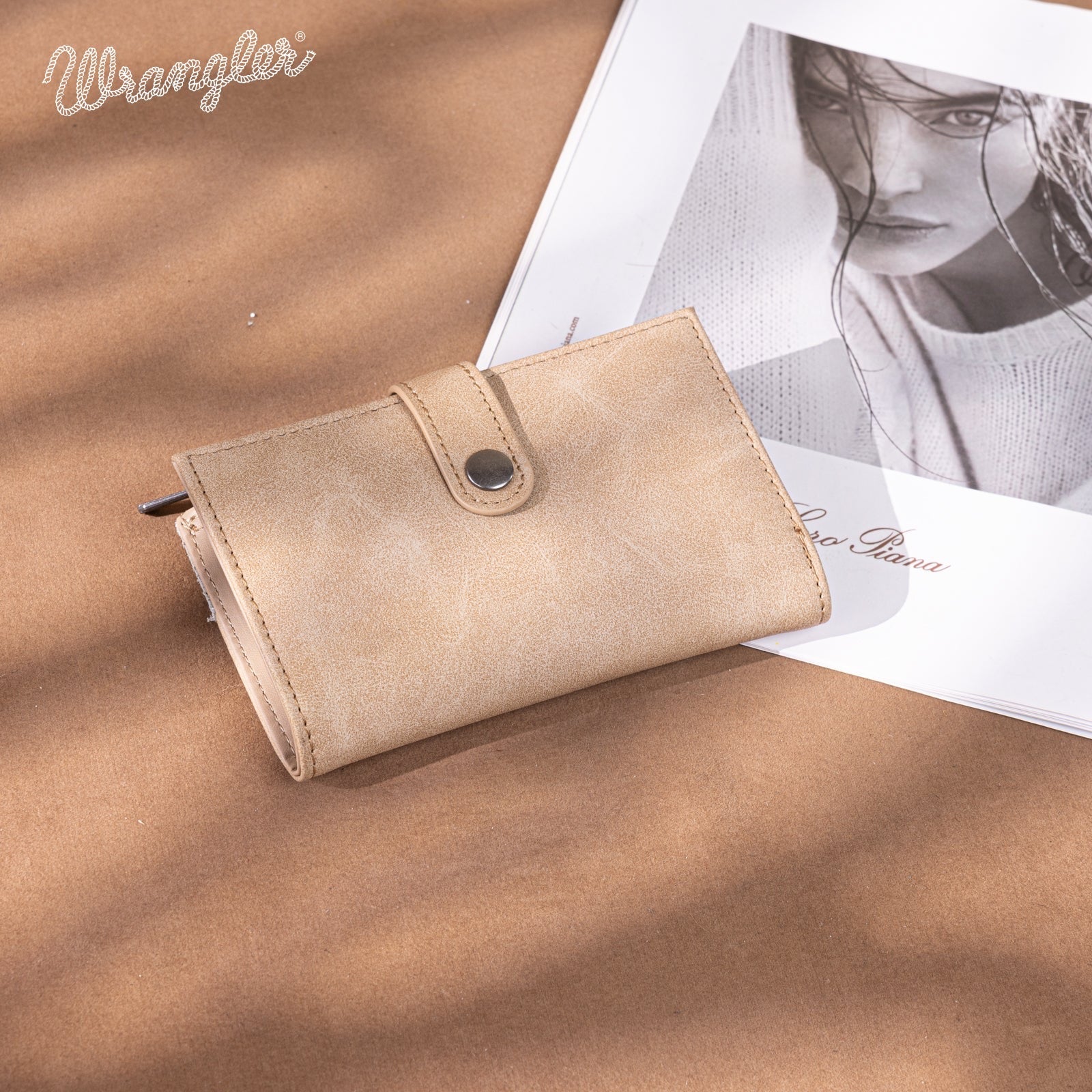 Wrangler Genuine Hair-On Cowhide Card Holder Bi-Fold Wallet