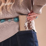 Wrangler Genuine Hair-On Cowhide Card Holder Bi-Fold Wallet