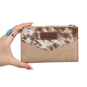 Wrangler Genuine Hair-On Cowhide Card Holder Bi-Fold Wallet