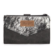 Wrangler Genuine Hair-On Cowhide Card Holder Bi-Fold Wallet