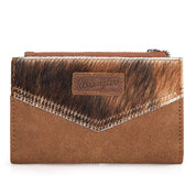 Wrangler Genuine Hair-On Cowhide Card Holder Bi-Fold Wallet