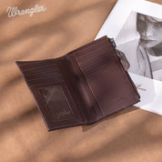 Wrangler Genuine Hair-On Cowhide Card Holder Bi-Fold Wallet