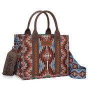 Wrangler Southwestern Pattern Dual Sided Print-Tote/Crossbody
