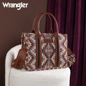 Wrangler Southwestern Pattern Dual Sided Print Tote Crossbody