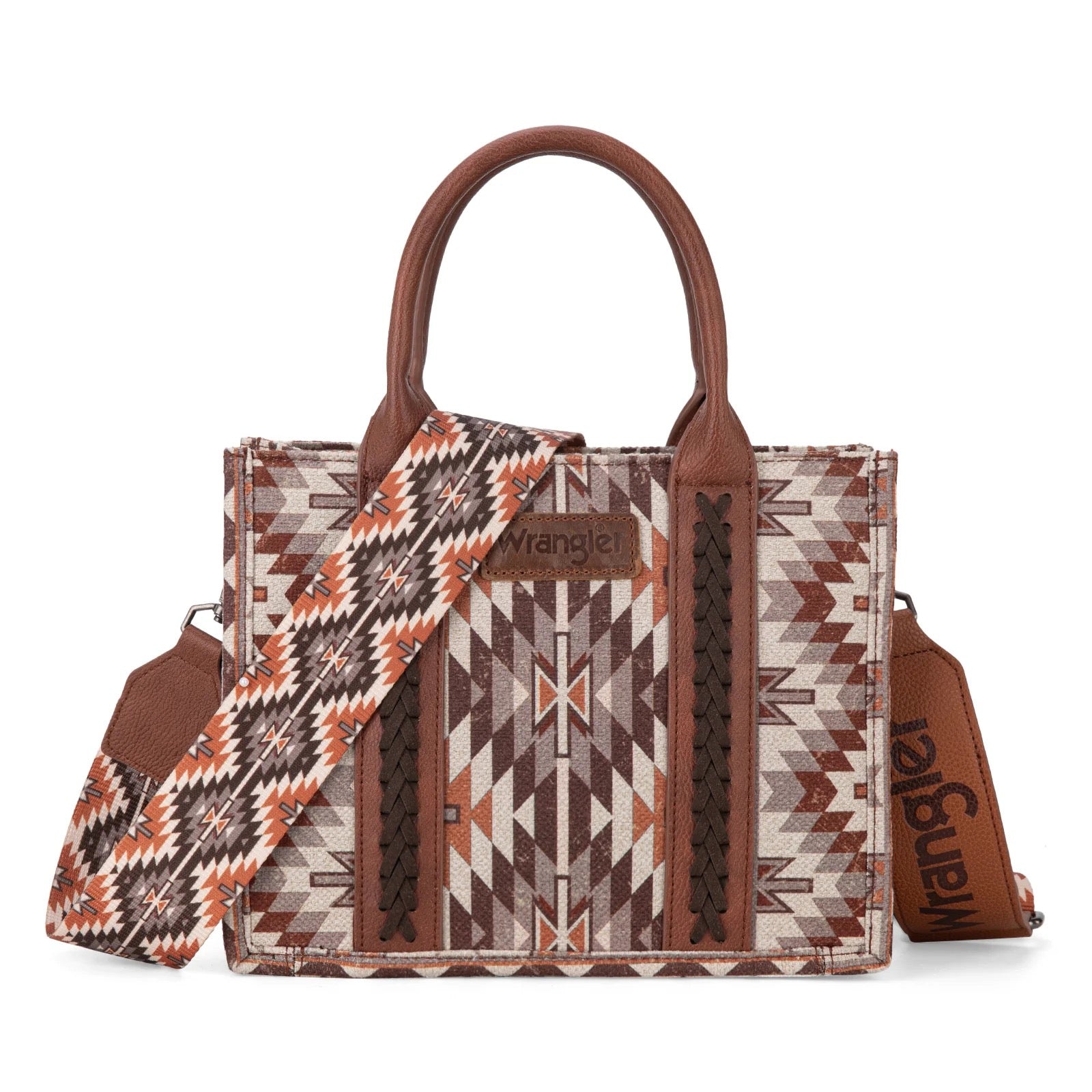 Wrangler Southwestern Pattern Dual Sided Print Tote Crossbody