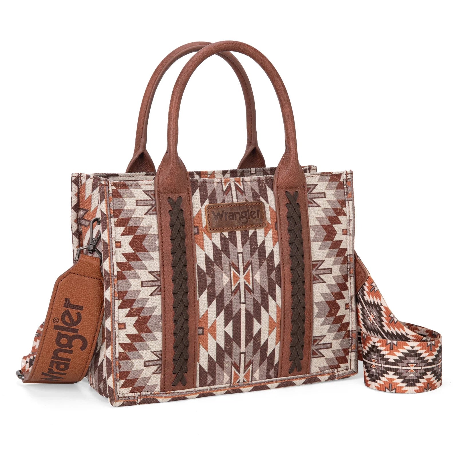 Wrangler Southwestern Pattern Dual Sided Print Tote Crossbody
