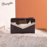 Wrangler Genuine Hair-On Cowhide Card Holder Bi-Fold Wallet