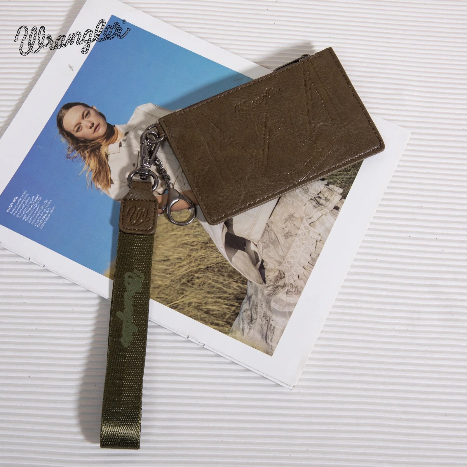 Wrangler Solid Color Key Chain Wristlet Card Wallet