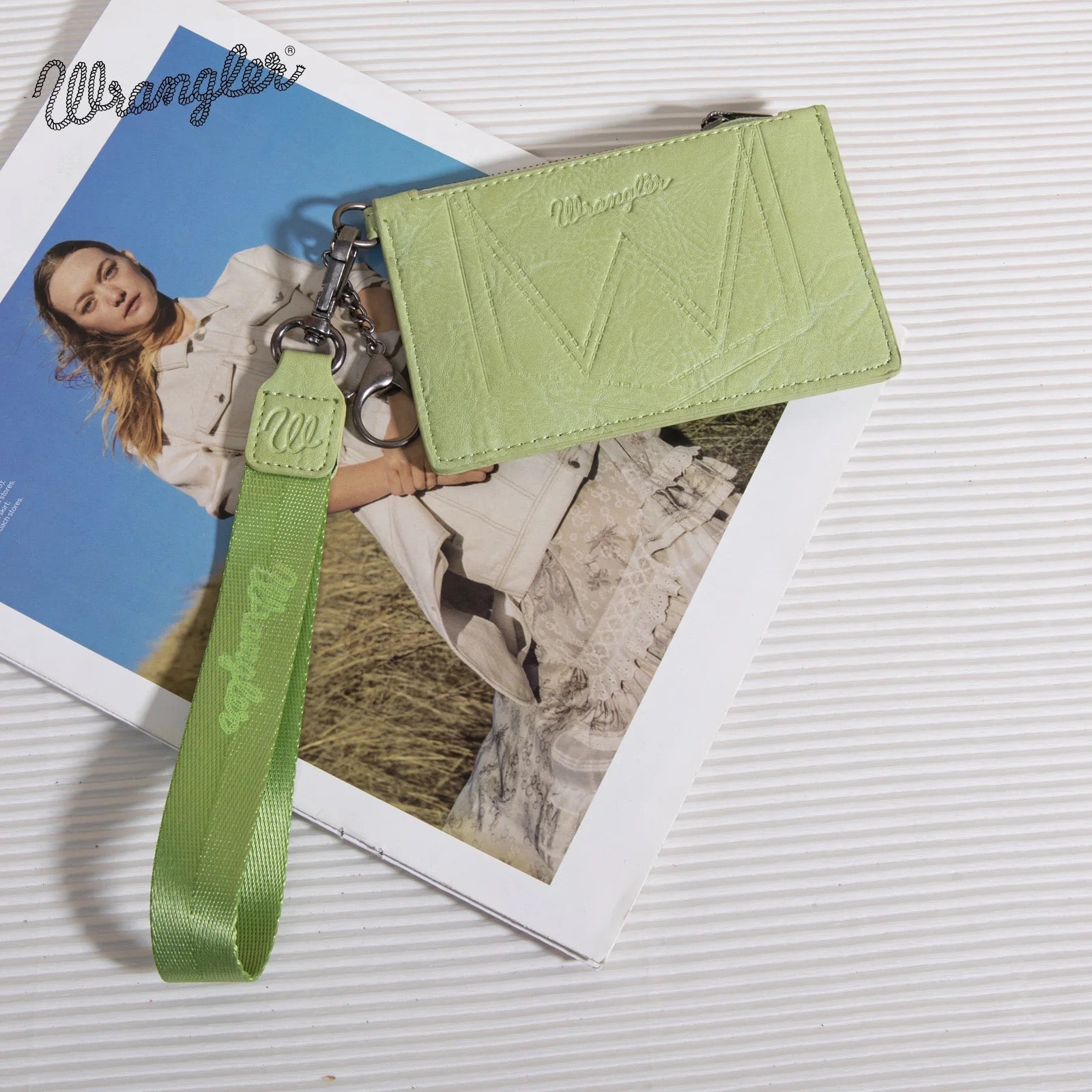 Wrangler Solid Color Key Chain Wristlet Card Wallet