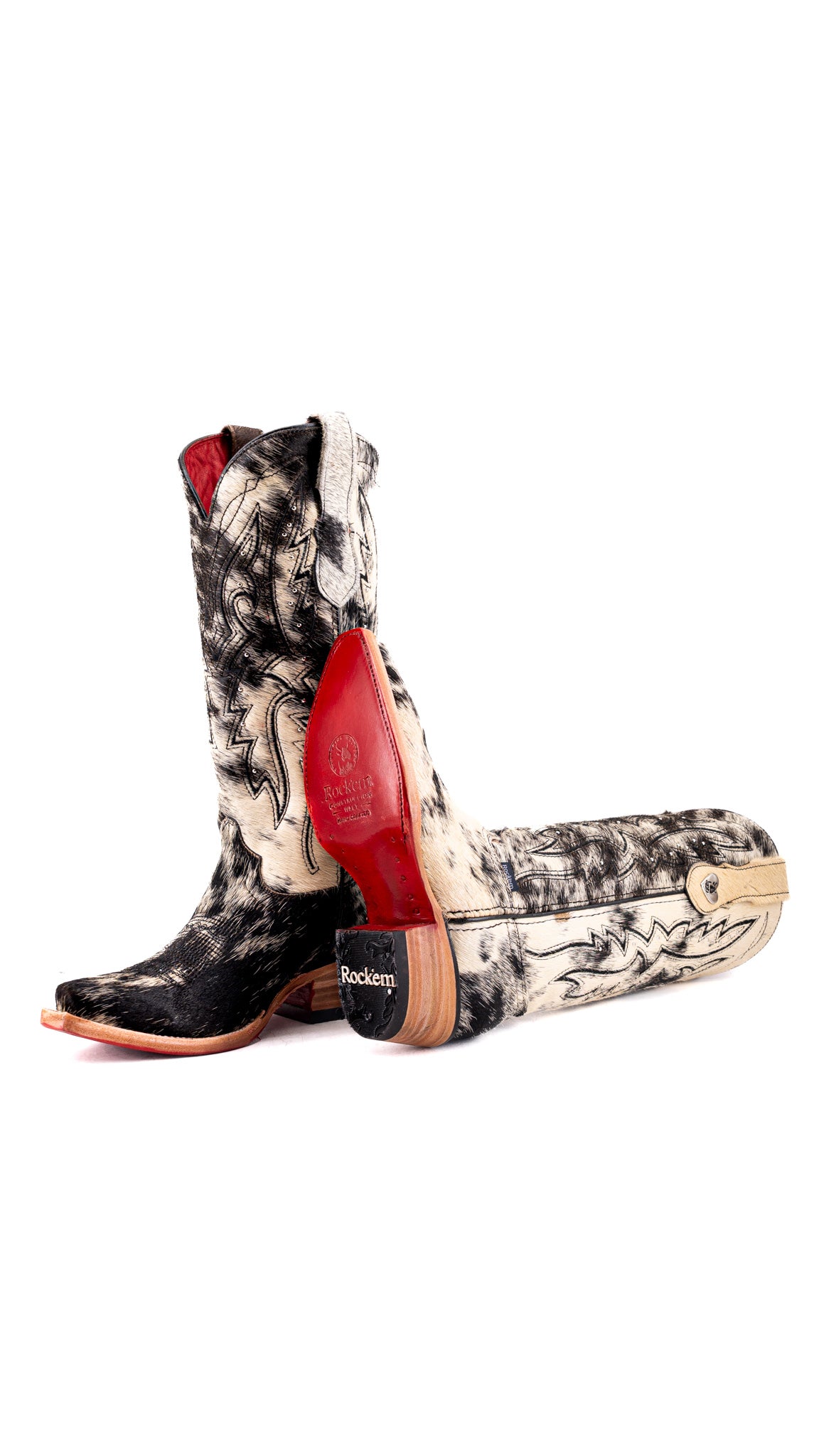 Alexa Cowhide Red Bottom Snip Toe Cowgirl Boot Size 5 Box AW2