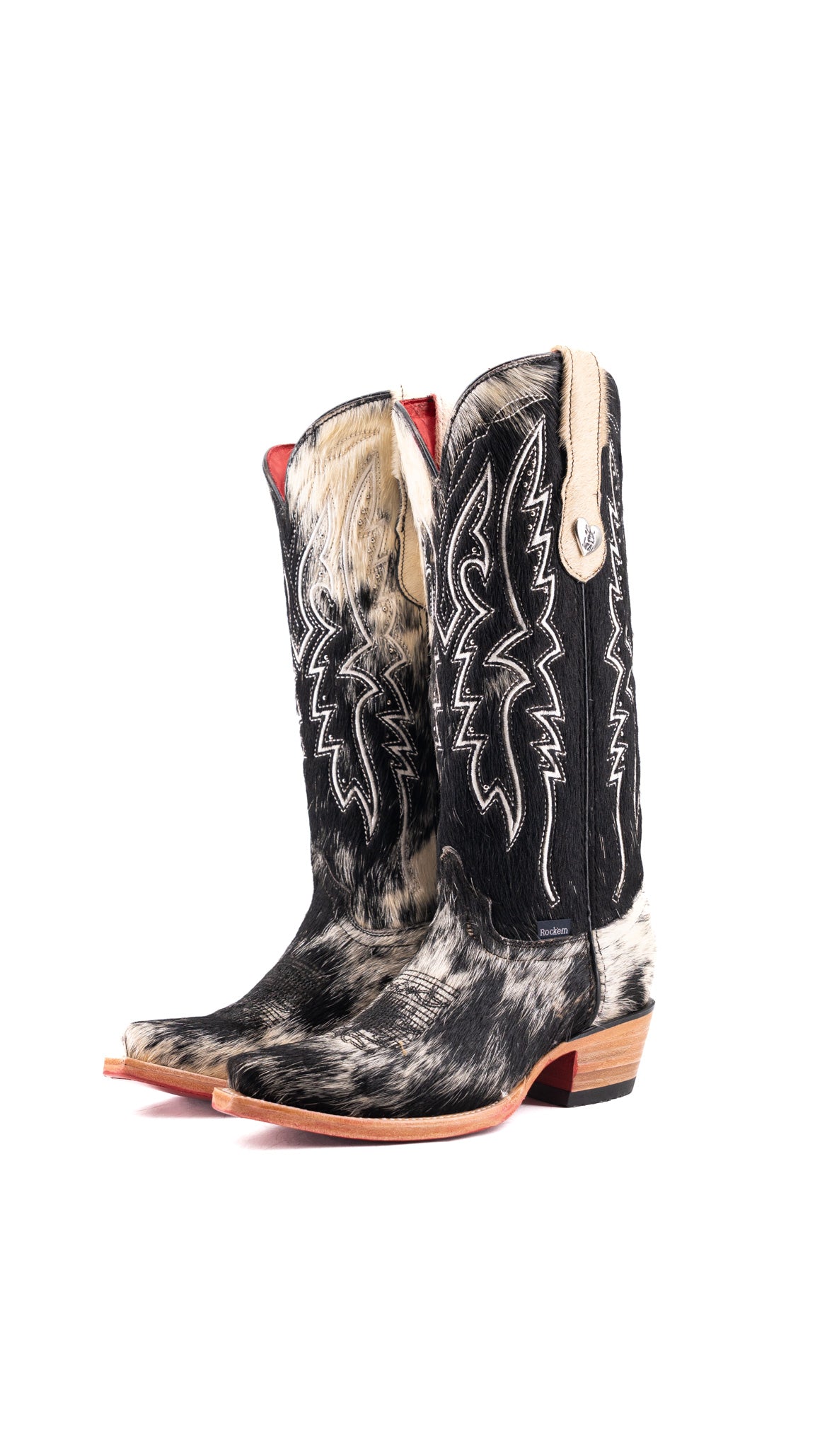 Alexa Cowhide Red Bottom Snip Toe Cowgirl Boot Size 6 Box AW4