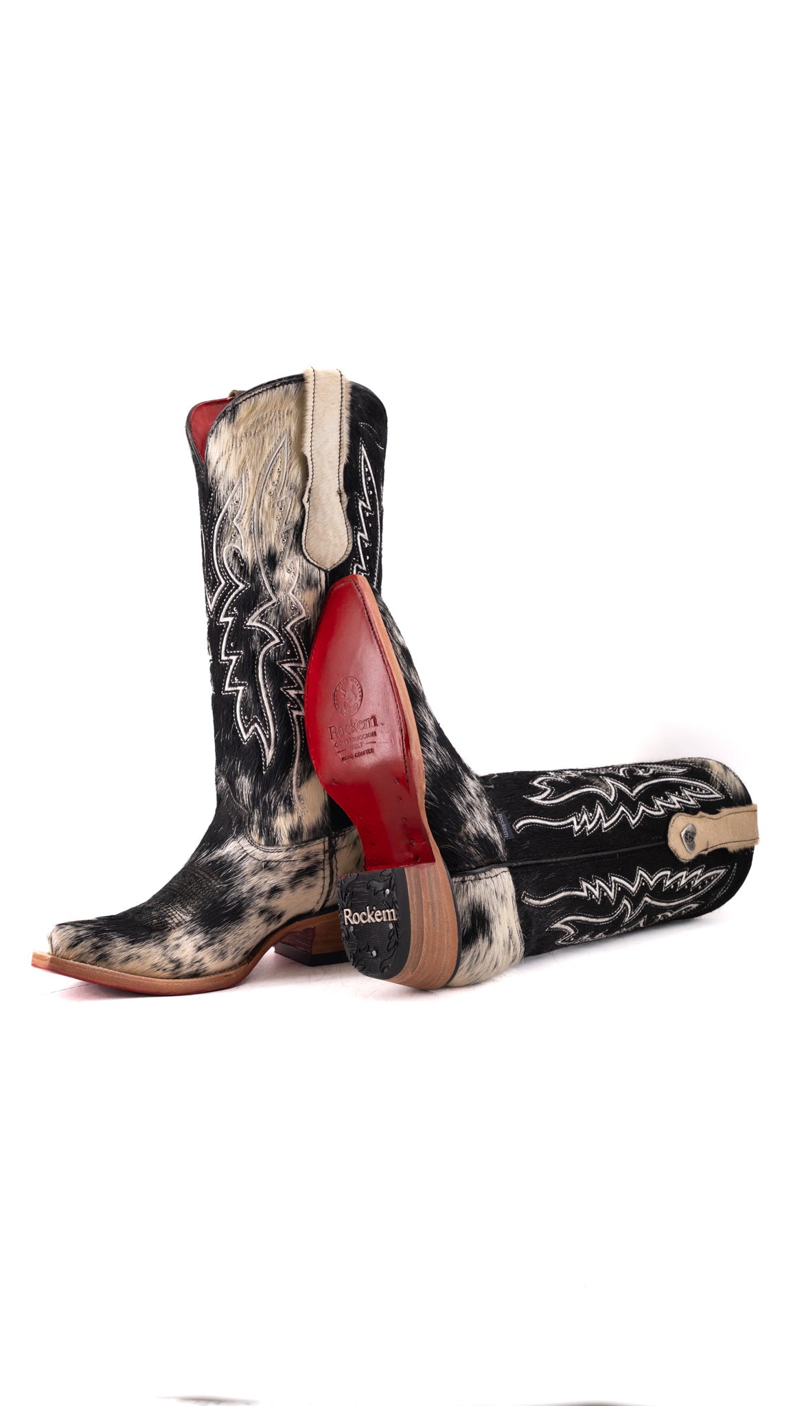 Alexa Cowhide Red Bottom Snip Toe Cowgirl Boot Size 6 Box AW4