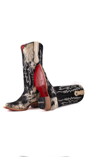 Alexa Cowhide Red Bottom Snip Toe Cowgirl Boot Size 6 Box AW4