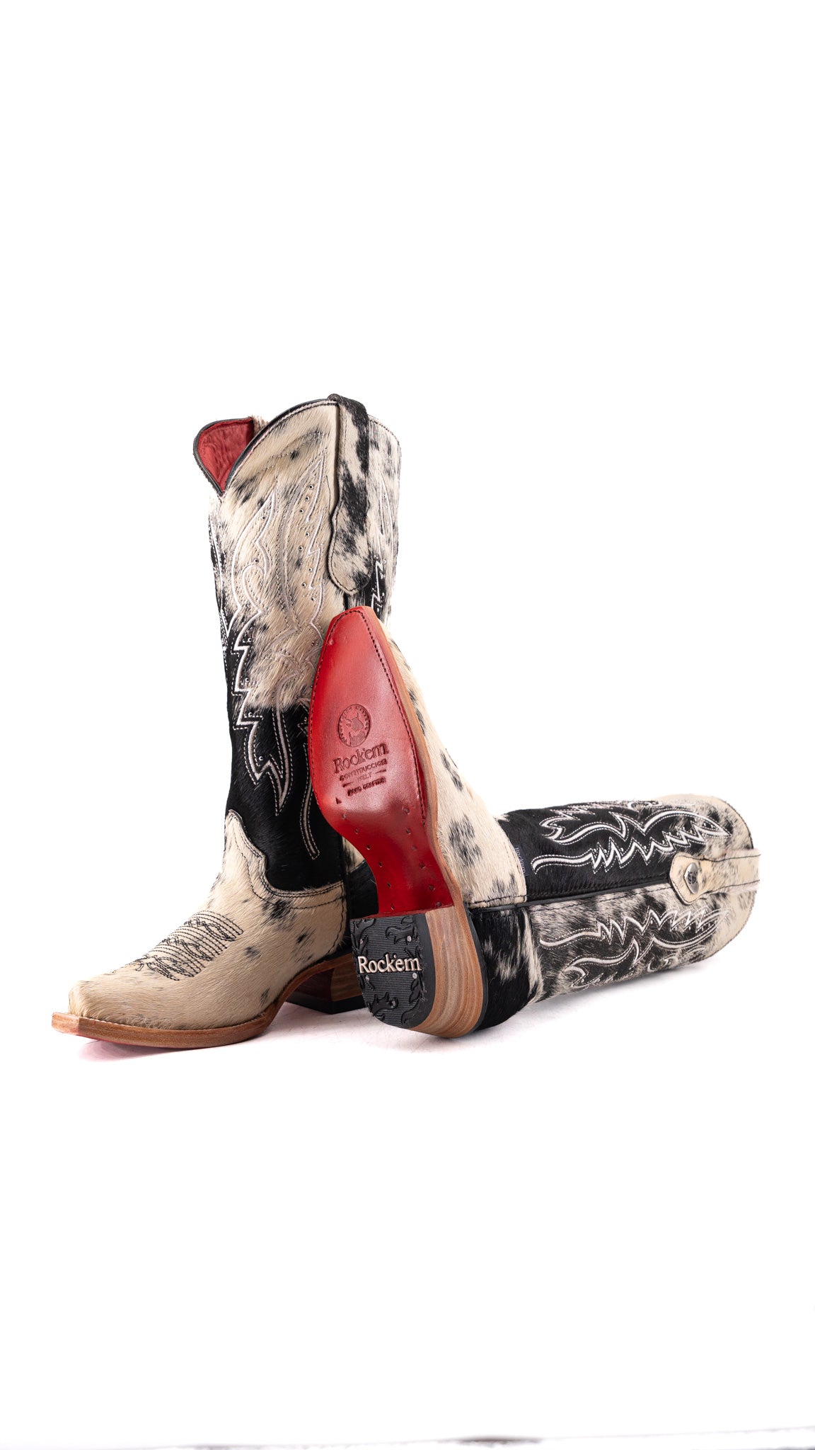 Alexa Cowhide Red Bottom Snip Toe Cowgirl Boot Size 6 Box AW5