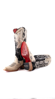 Alexa Cowhide Red Bottom Snip Toe Cowgirl Boot Size 6 Box AW5