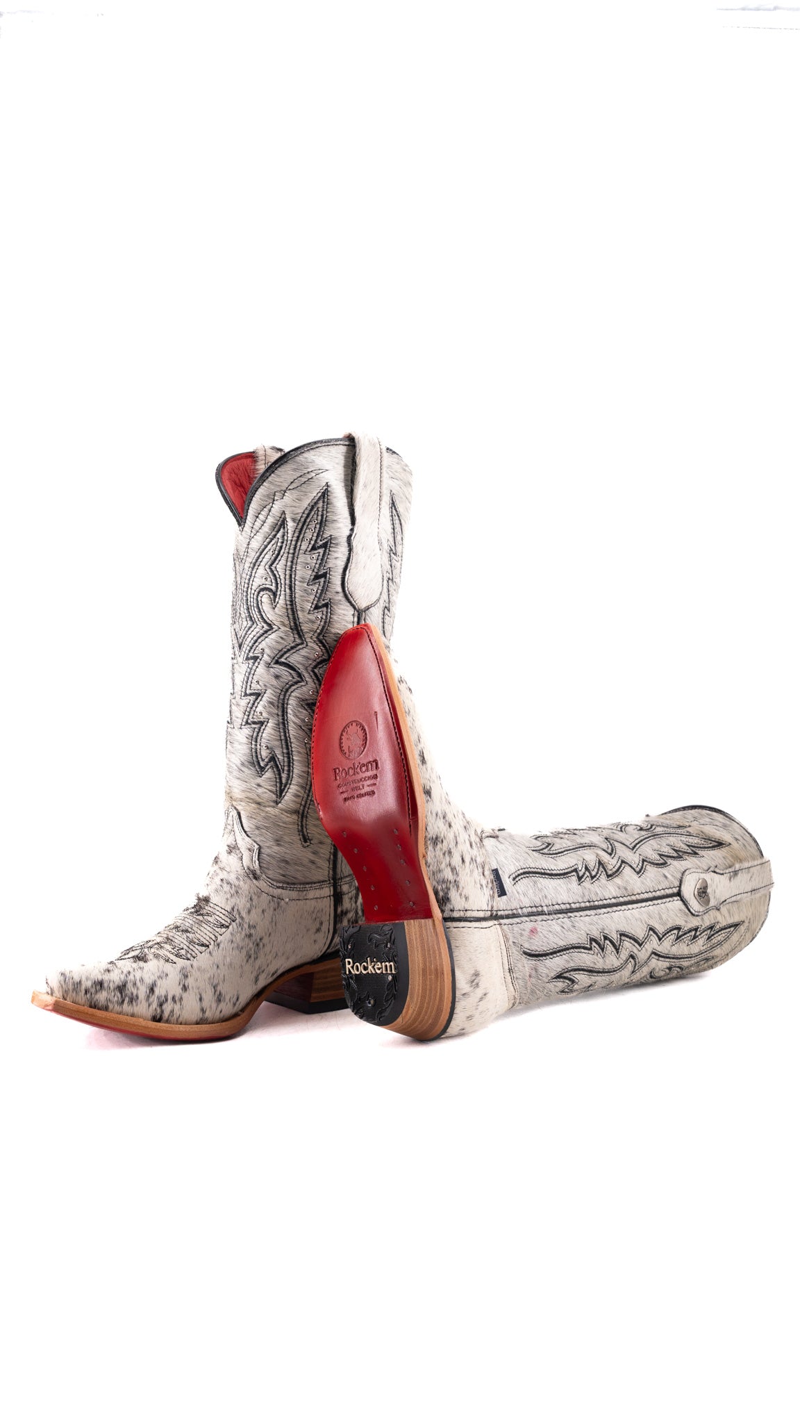 Alexa Cowhide Red Bottom Snip Toe Cowgirl Boot Size 7 Box AW8