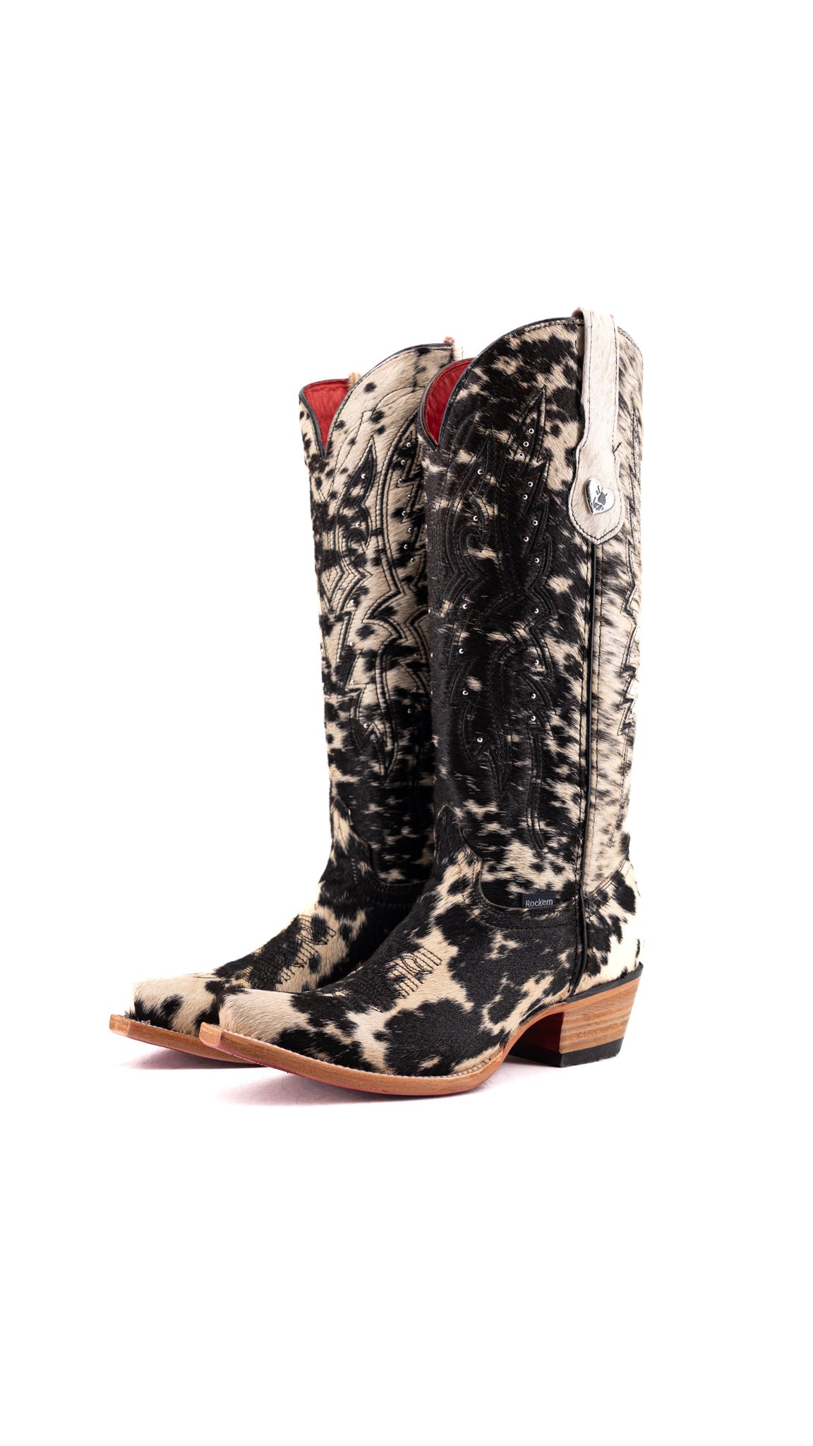 Alexa Cowhide Red Bottom Snip Toe Cowgirl Boot Size 8 Box AW15