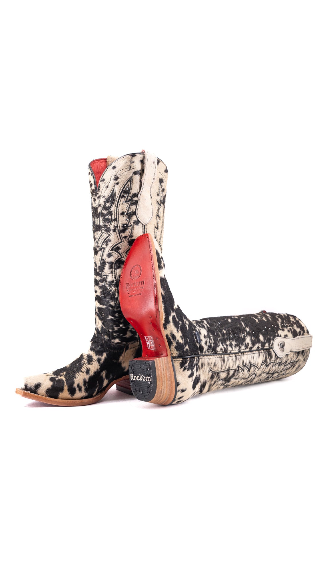 Alexa Cowhide Red Bottom Snip Toe Cowgirl Boot Size 8 Box AW15