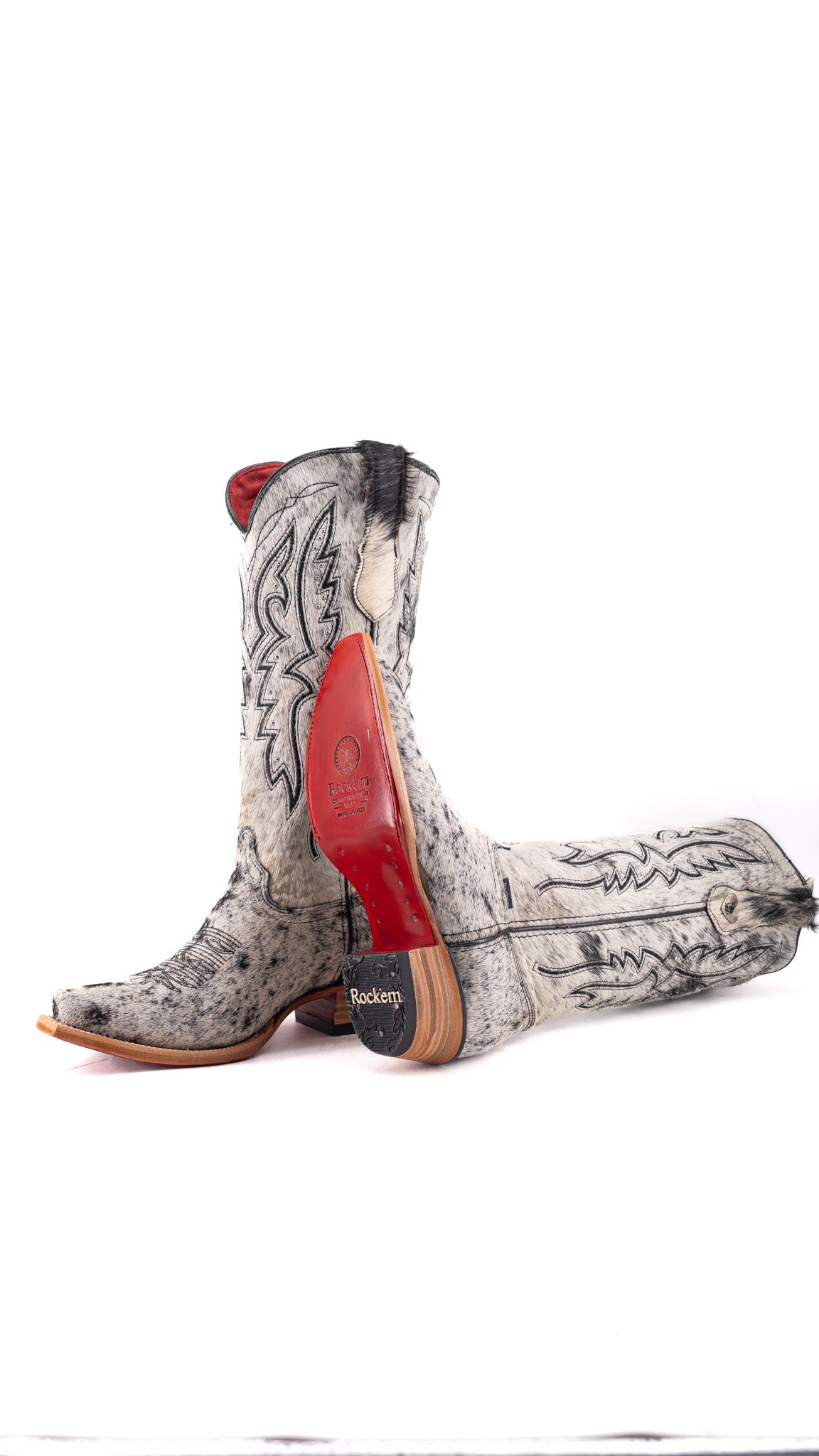 Alexa Cowhide Red Bottom Snip Toe Cowgirl Boot Size 8.5 Box AW16