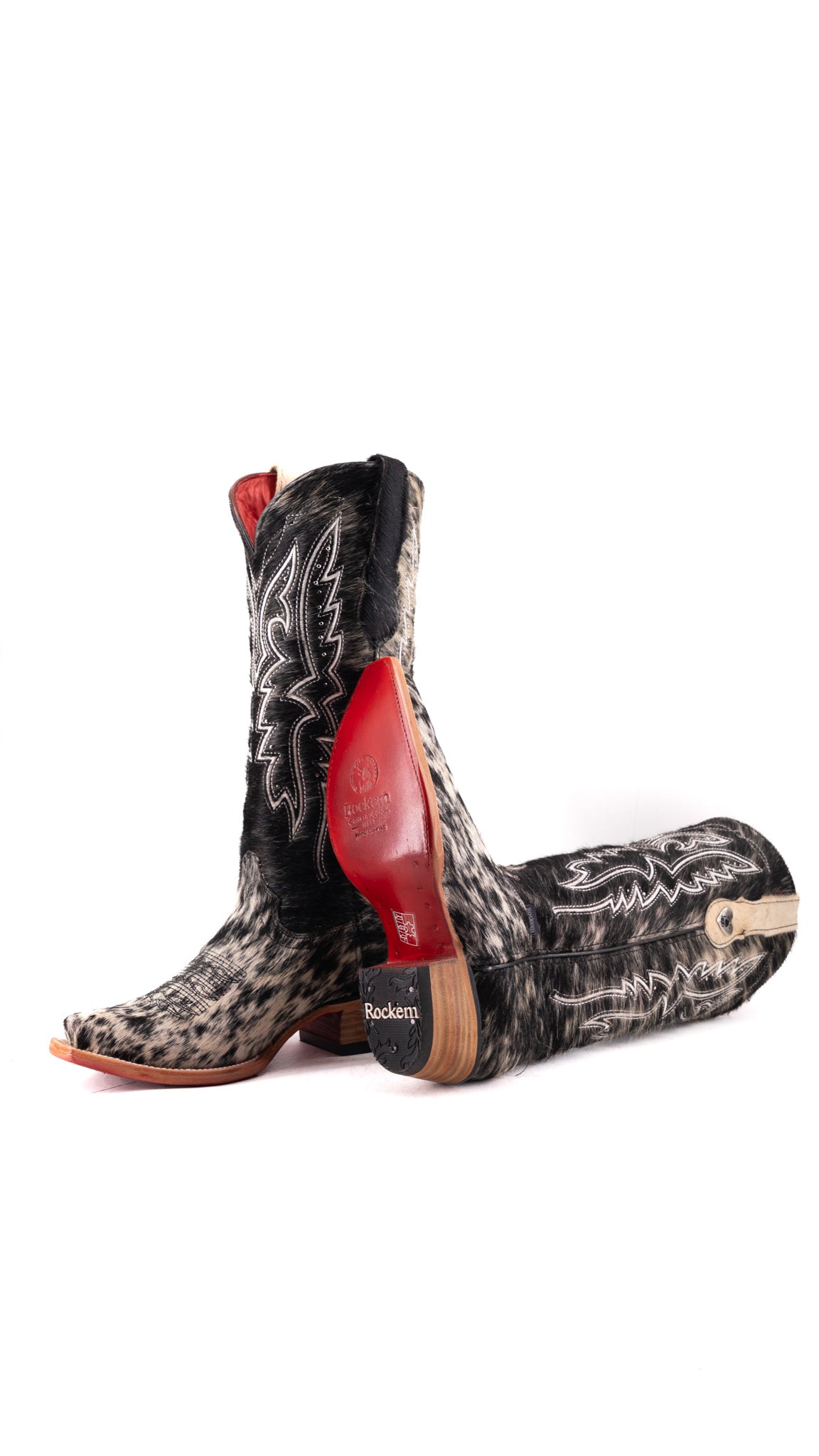 Alexa Cowhide Red Bottom Snip Toe Cowgirl Boot Size 8.5 Box AW18