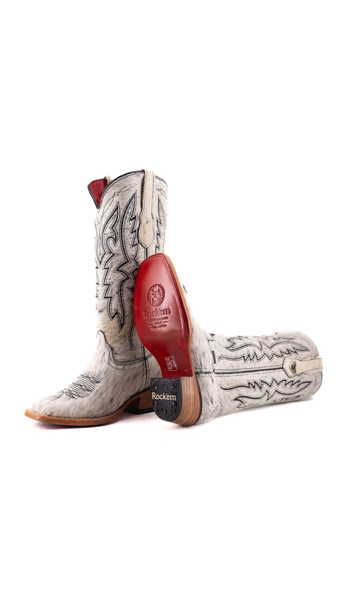 Alexa Cowhide Red Bottom Frontier Toe Cowgirl Boot Size 6.5 Box AW28
