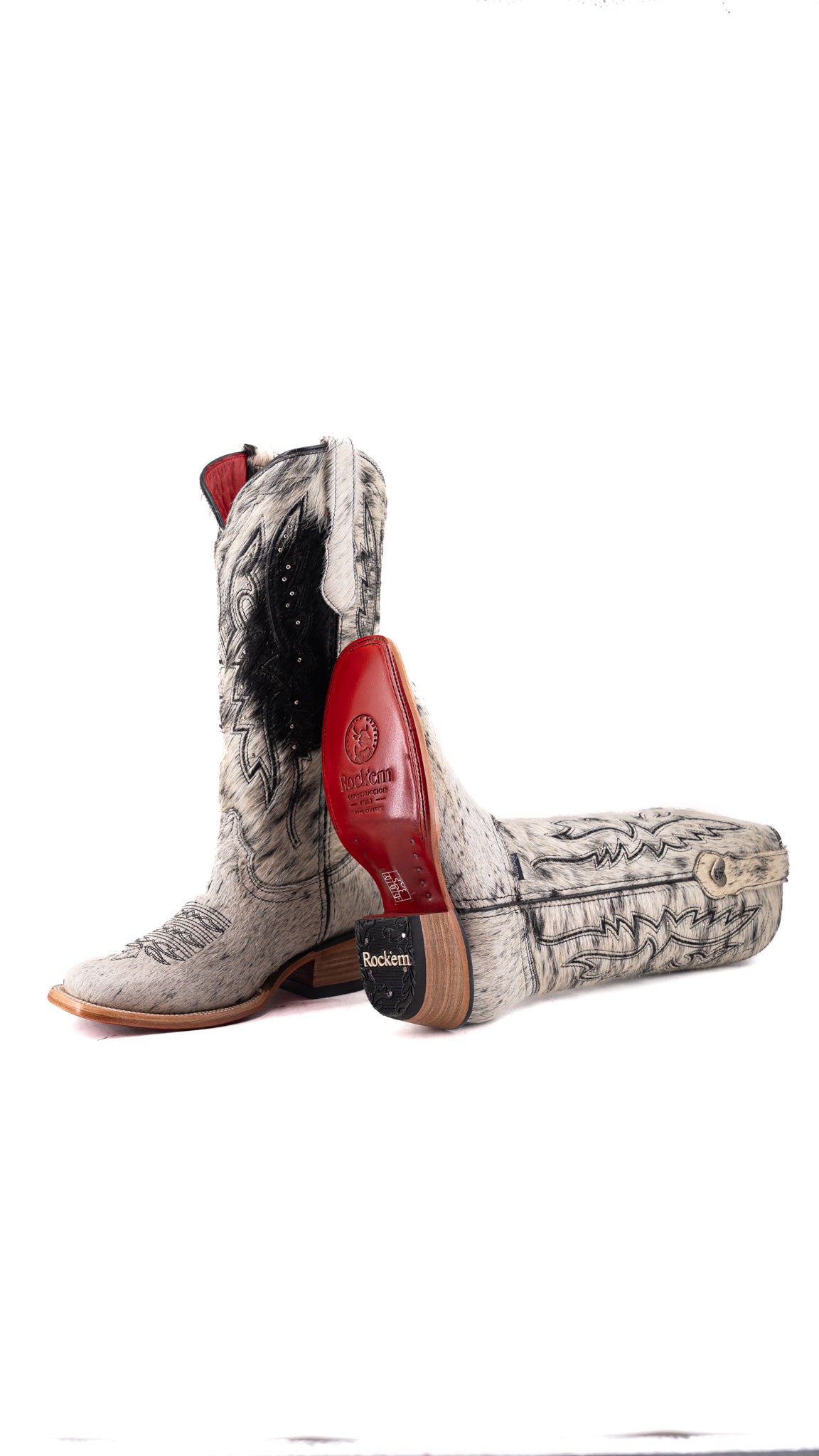 Alexa Cowhide Red Bottom Frontier Toe Cowgirl Boot Size 7.5 Box AW32