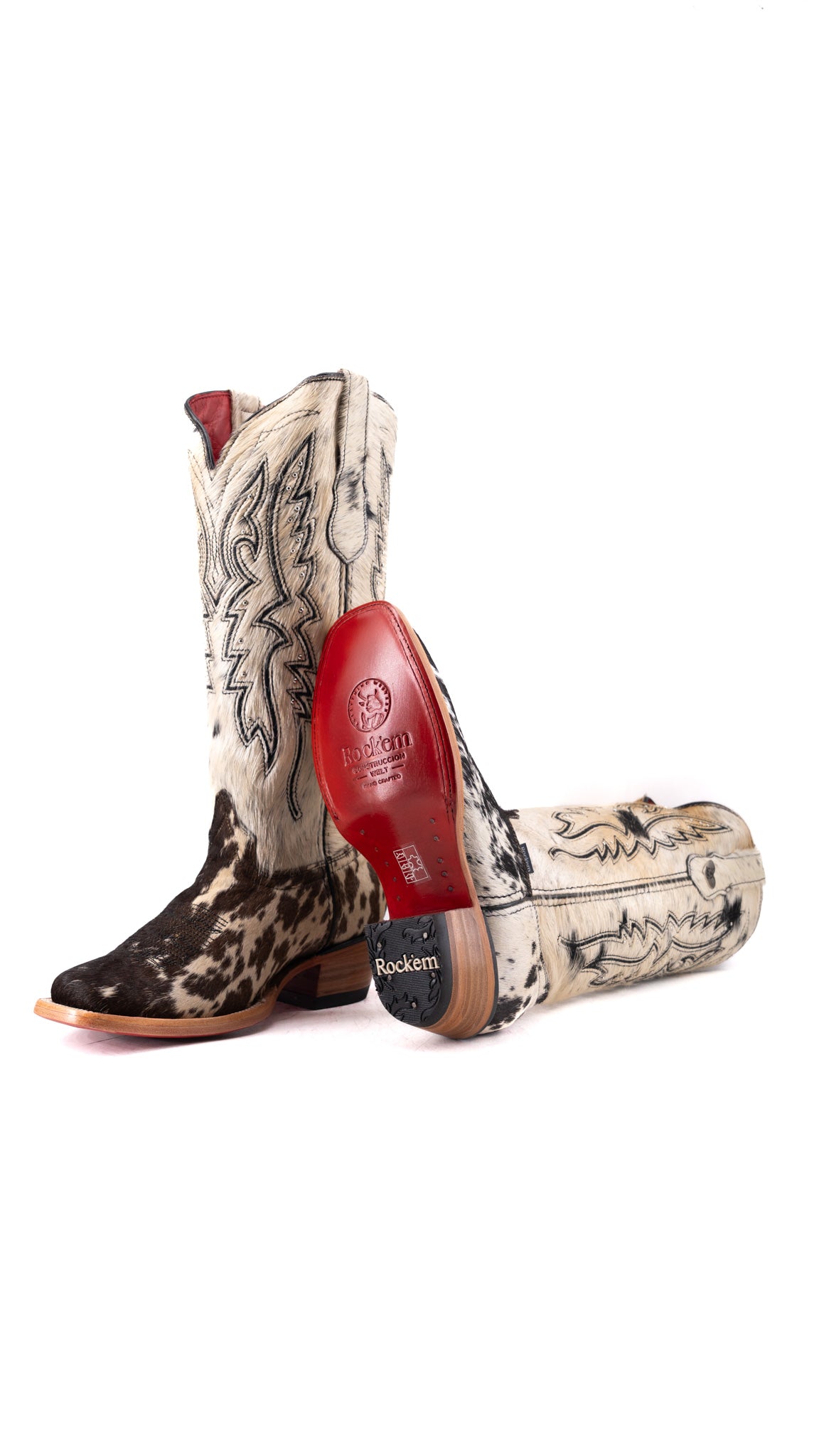 Alexa Cowhide Red Bottom Frontier Toe Cowgirl Boot Size 8 Box AW35