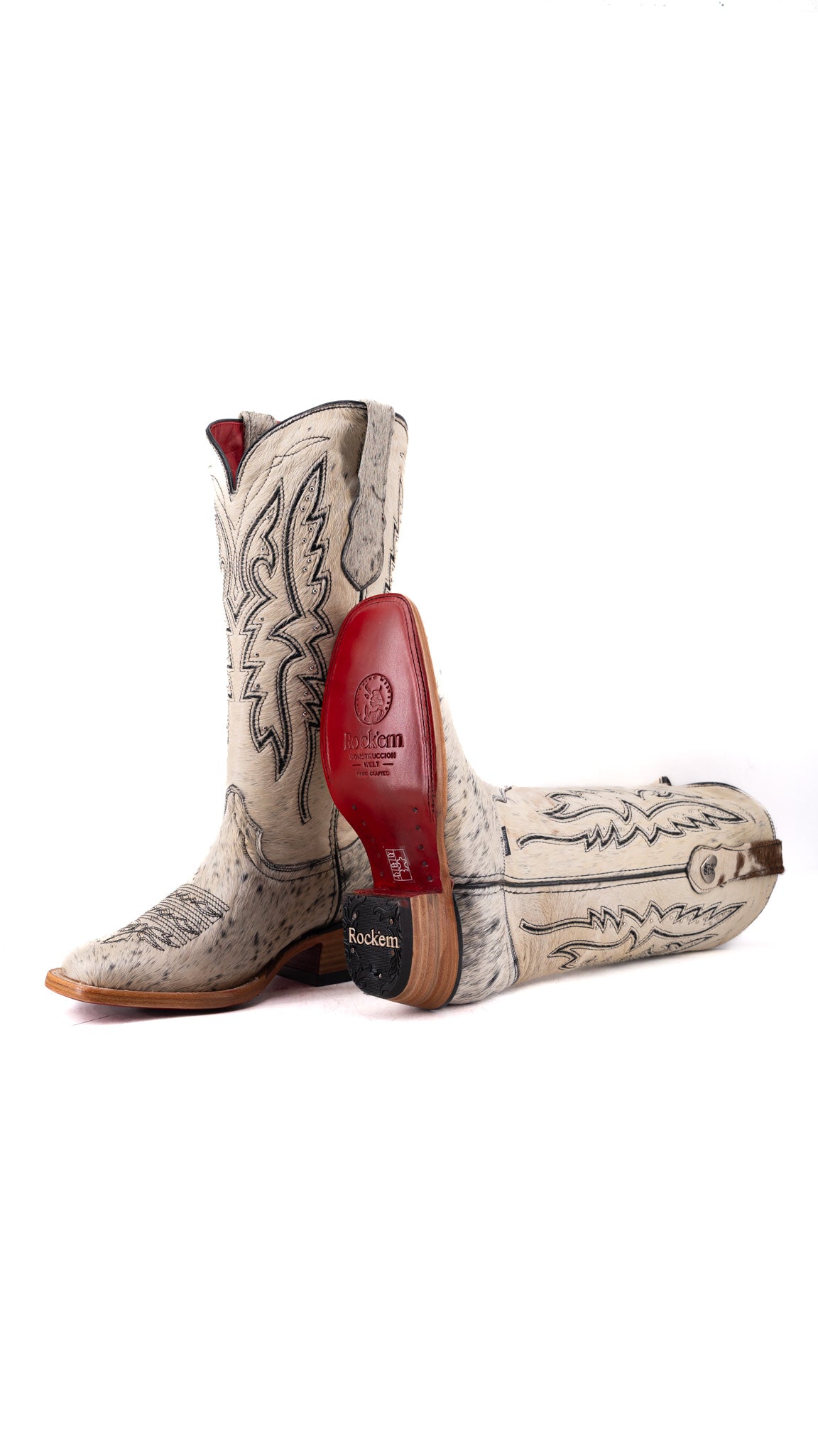Alexa Cowhide Red Bottom Frontier Toe Cowgirl Boot Size 8 Box AW36