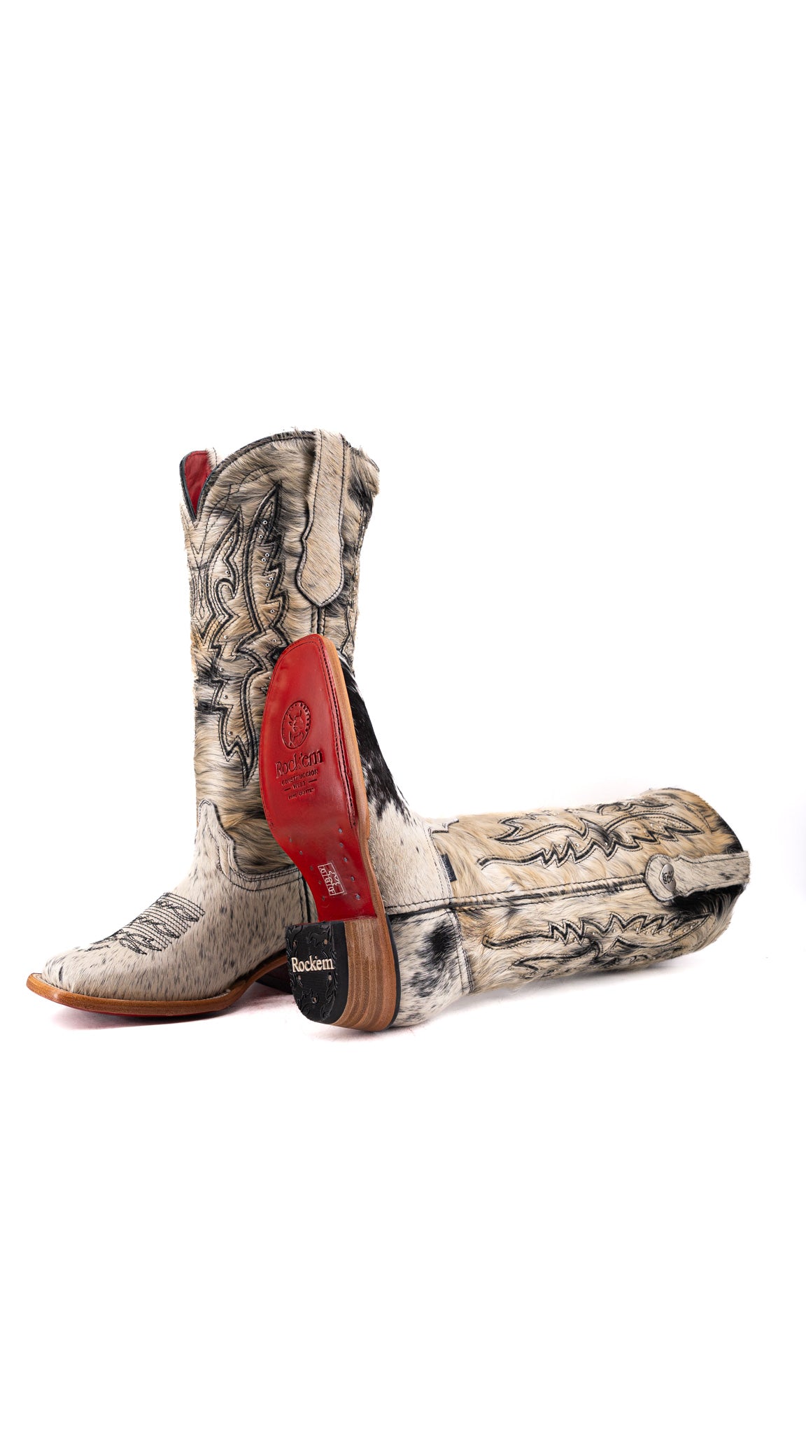 Alexa Cowhide Red Bottom Frontier Toe Cowgirl Boot Size 8 Box AW37