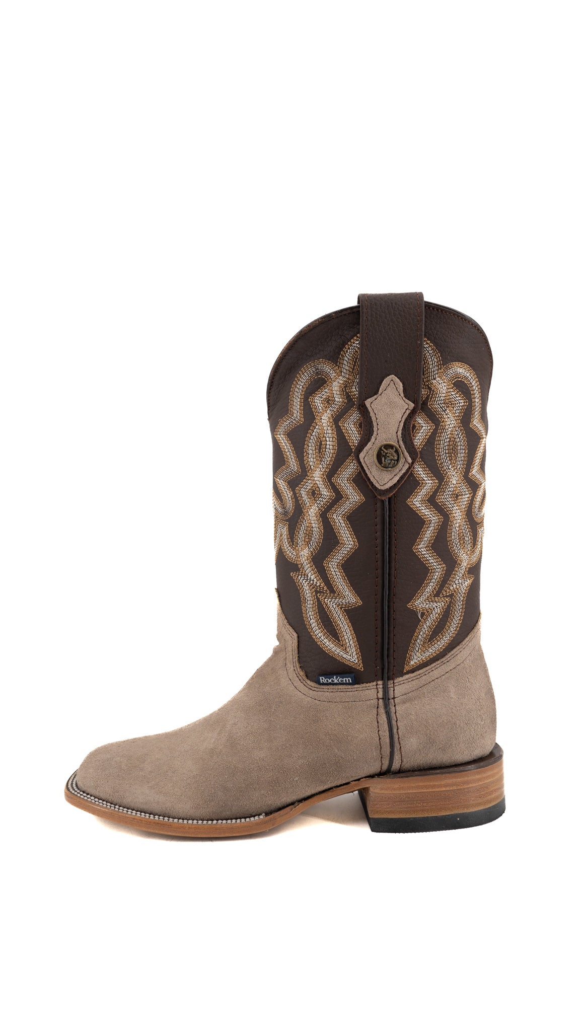 Luke Suede Square Toe Cowboy Boot