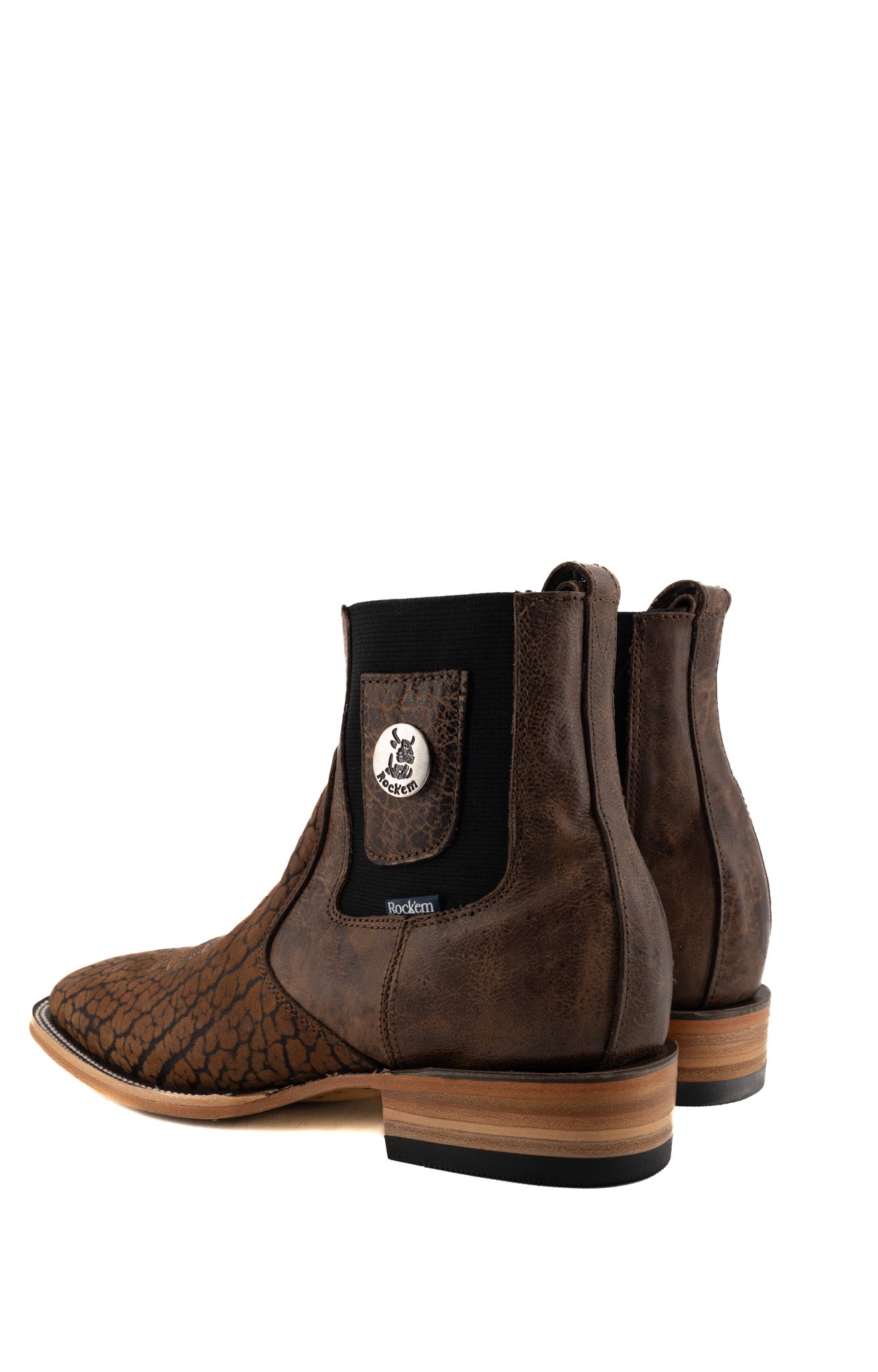 Bull Neck Square Toe Ankle Boot