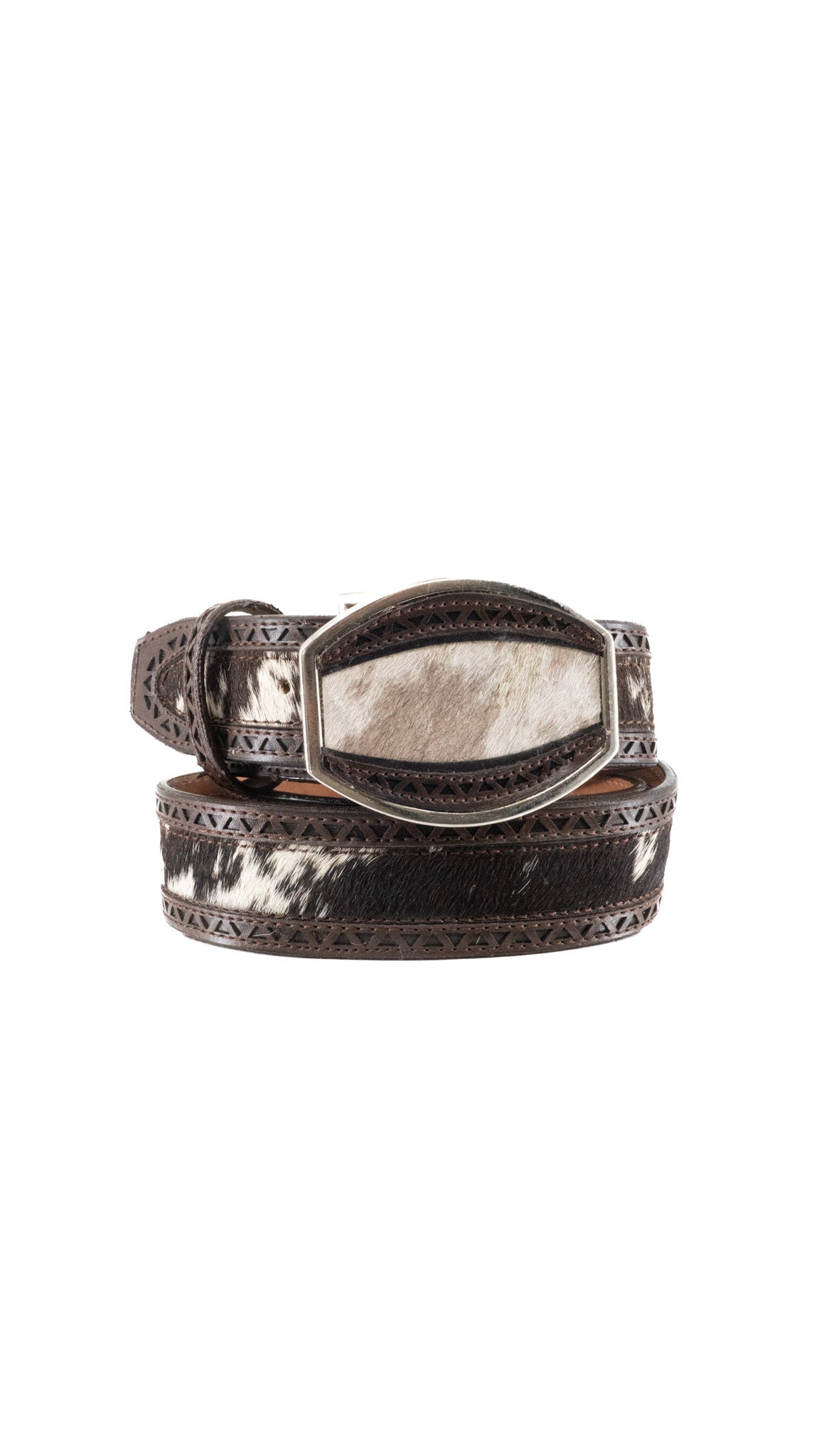 Cowhide Laser Cut Cowboy Belt