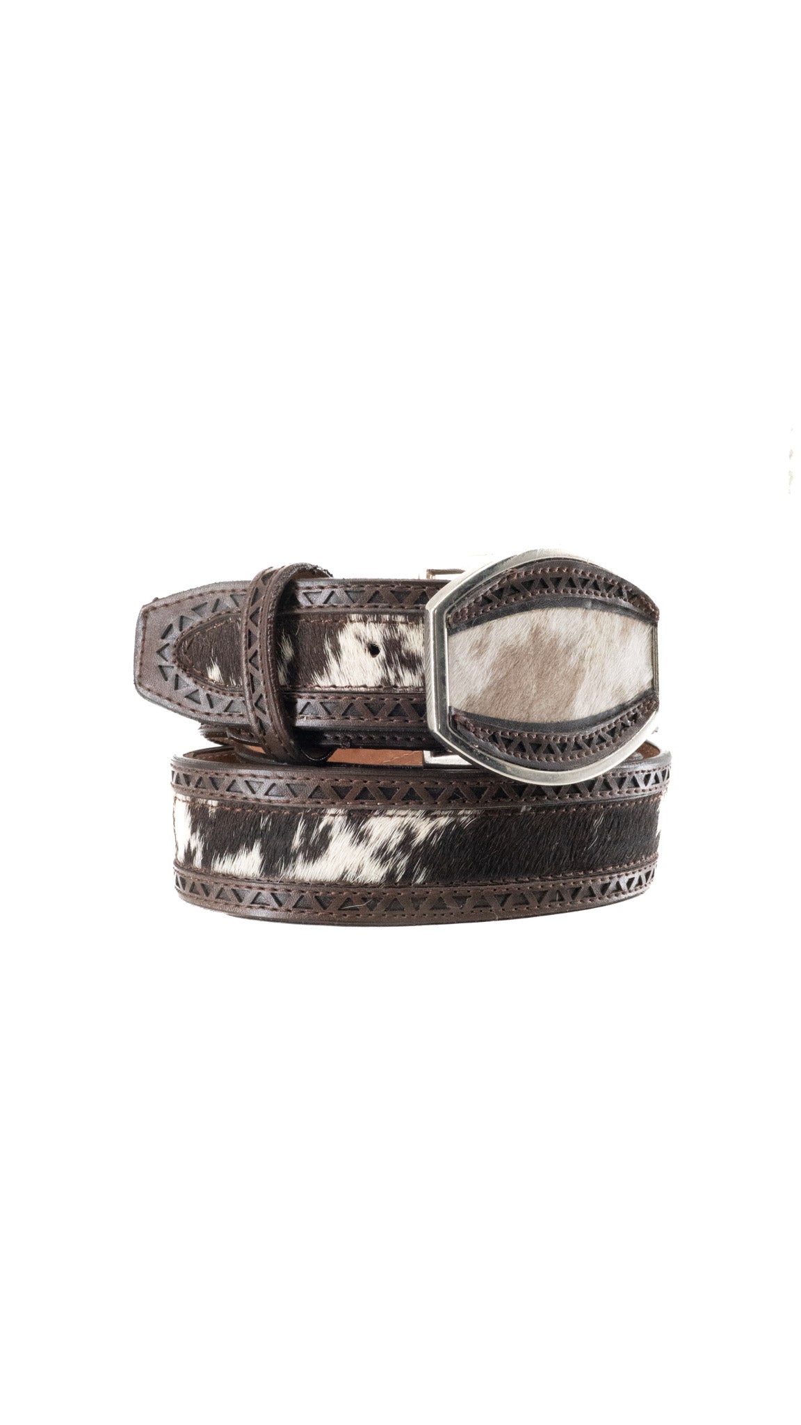 Cowhide Laser Cut Cowboy Belt