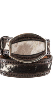 Cowhide Laser Cut Cowboy Belt