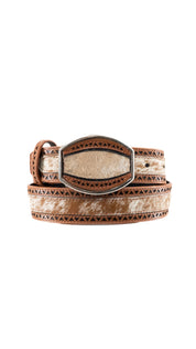 Cowhide Laser Cut Cowboy Belt