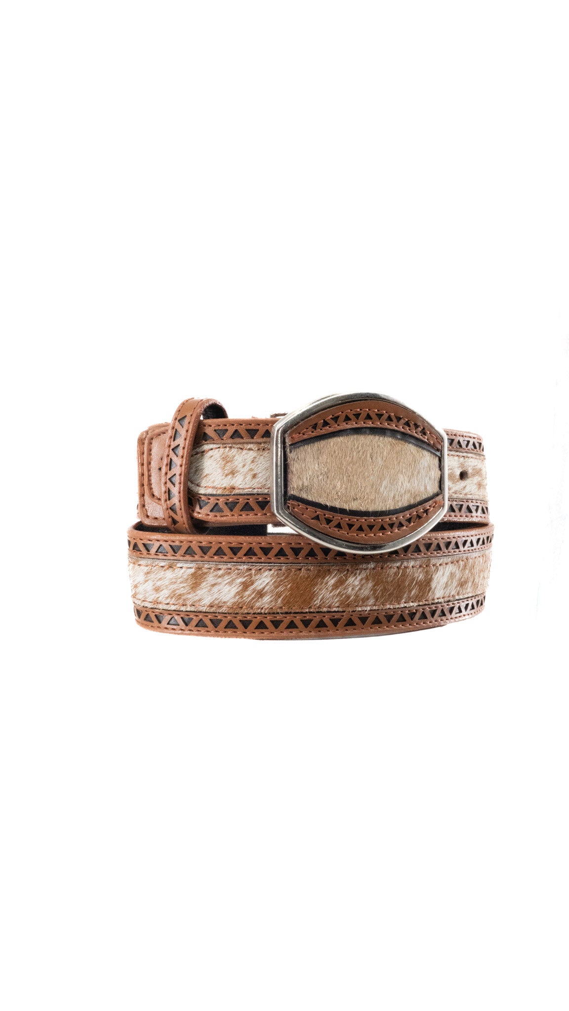 Cowhide Laser Cut Cowboy Belt